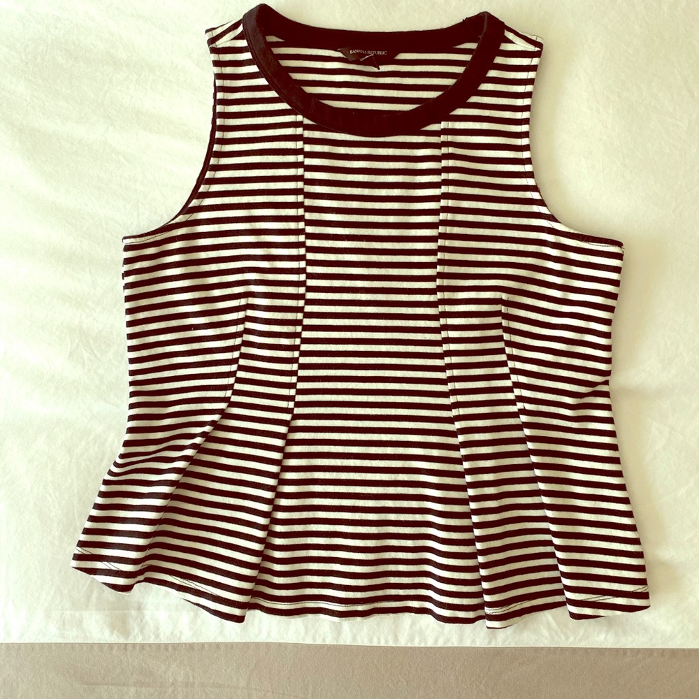 Banana Republic Medium Black/ White  Peplum Shirt